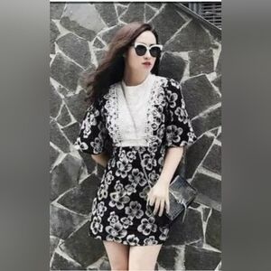 Zara Woman Black and White Floral Dress